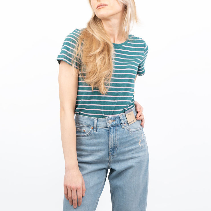 M&S Boyfriend Style Blue Denim High Waist Ripped Jeans