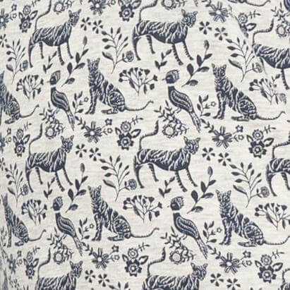 Boden Grey Jersey Animal Print Hoodie Long Sleeve Tops