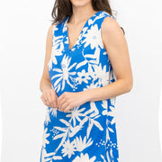 M&S Blue Floral Sleeveless V-Neck Midi Dresses