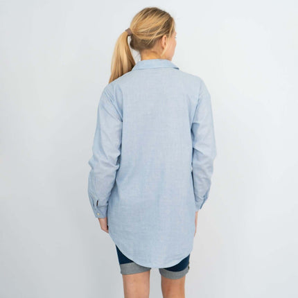 Next Longline Long Sleeve Loose Relaxed Fit Cotton Shirts-Quality Brands Outlet-