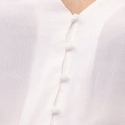 M&S Ivory Blouse Elasticated Waist Short Sleeve V-Neckline Tops