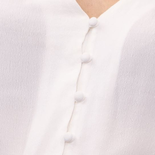 M&S Ivory Blouse Elasticated Waist Short Sleeve V-Neckline Tops