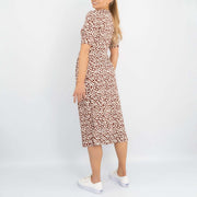 Boden Alberta Short Sleeve Jersey Pebbles Print Midi Dress