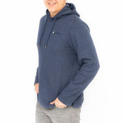 Saltrock Mens Waffle Texture Hooded Top Steel Navy Blue Cotton Blend