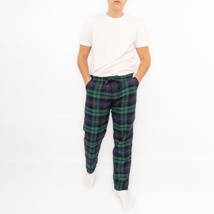 Old Navy Mens Green Tartan Plaid Flannel Pyjama Bottoms-Quality Brands Outlet-