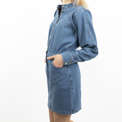 Oasis Blue Denim Long Sleeve Mini Dress-Quality Brands Outlet-