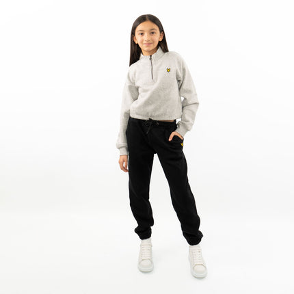 Lyle & Scott Girls Cropped Half Zip Funnel Neck Long Sleeve Sweatshirt