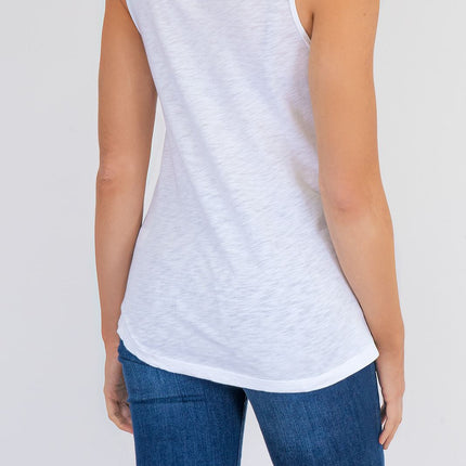 White Stuff Vest Sleeveless Button Up Cotton Jersey Cami Top-Quality Brands Outlet-