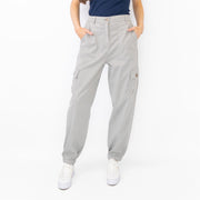 M&S Autograph Grey Cotton Blend Stretch Cargo Trousers - Quality Brands Outlet