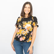 Oasis Vibrant Floral Puff Sleeve Top