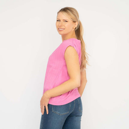 White Stuff Sleeveless Pink Vest Cotton Tops-Quality Brands Outlet-