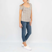 Phase Eight Tiny Heart Print Short Sleeve Top