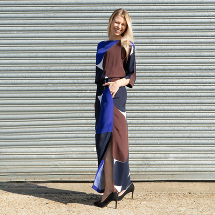 Jasper Conran Bronte Slash Neck Relaxed Fit Maxi Long Dresses - Quality Brands Outlet