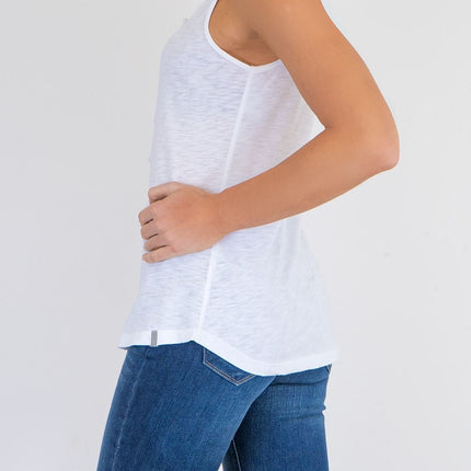 White Stuff Vest Sleeveless Button Up Cotton Jersey Cami Top-Quality Brands Outlet-