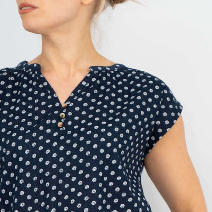 White Stuff Navy Rae Floral Sleeveless Casual Tops-Quality Brands Outlet-