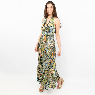 Karen Millen Animal Print Halter Neck Sleeveless Long Maxi Dresses - Quality Brands Outlet