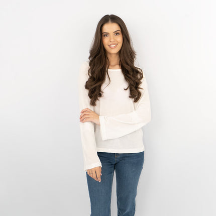 Next Lace Trim Long Sleeve Top with Scarf