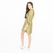 Next Long Sleeve Green Jacquard Flare Dress