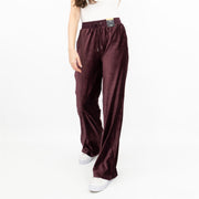 M&S Wide Leg Purple Velour Joggers Elasticated Waist Casual Trousers