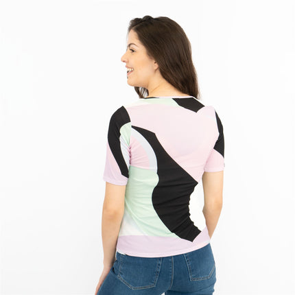 Coast Colour Block Short Sleeve Square Neck Tops-Quality Brands Outlet-