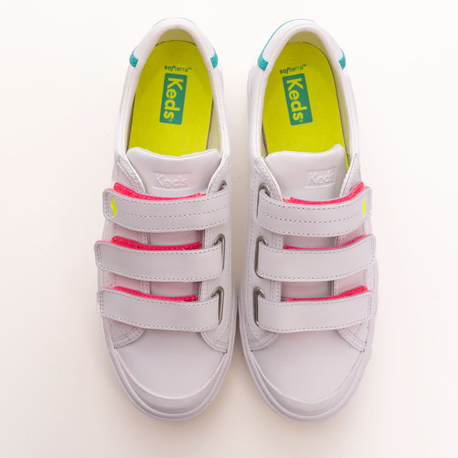 Keds Trainers Crew Kick Leather White Hook-and-Loops-Quality Brands Outlet-
