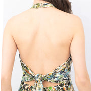 Karen Millen Animal Print Halter Neck Sleeveless Long Maxi Dresses - Quality Brands Outlet