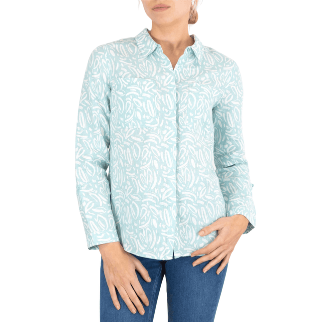 White Stuff Linen Sprig Long Sleeve Linen Shirt-Quality Brands Outlet-