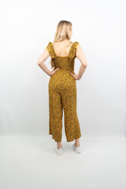 Next Yellow Floral Sleeveless Crop Wide Leg Lightweight Jumpsuit - Quality Brands Outlet