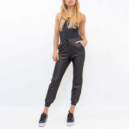 M&Co Leather Look Slim Leg Joggers-Quality Brands Outlet-