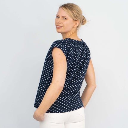 White Stuff Navy Rae Floral Sleeveless Casual Tops-Quality Brands Outlet-