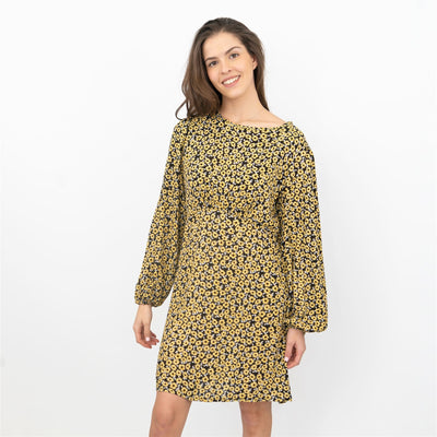 Karen Millen Sunflower Long Sleeve Lightweight Dress - Quality Brands Outlet