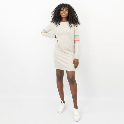 Boden Hannah Rainbow Sweatshirt Long Sleeve Jersey Short Dress-Quality Brands Outlet-