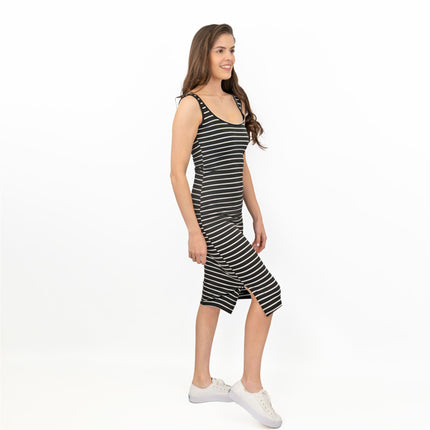 Oasis Womens Dress Black and White Stripe-Quality Brands Outlet-