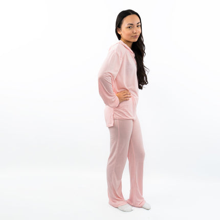 Juicy Couture Girls Pink Logo Embroidered Long Sleeve Soft Cotton Jersey Pyjama Set-Quality Brands Outlet-