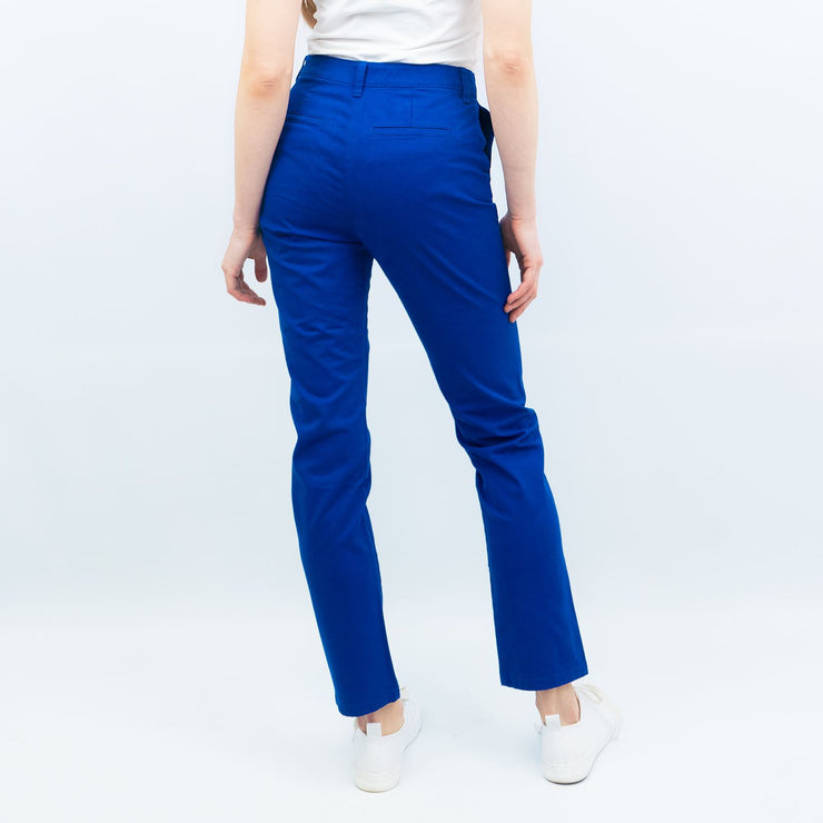 M&S Blue Stretch Cotton Chino Trousers with 4 Pockets