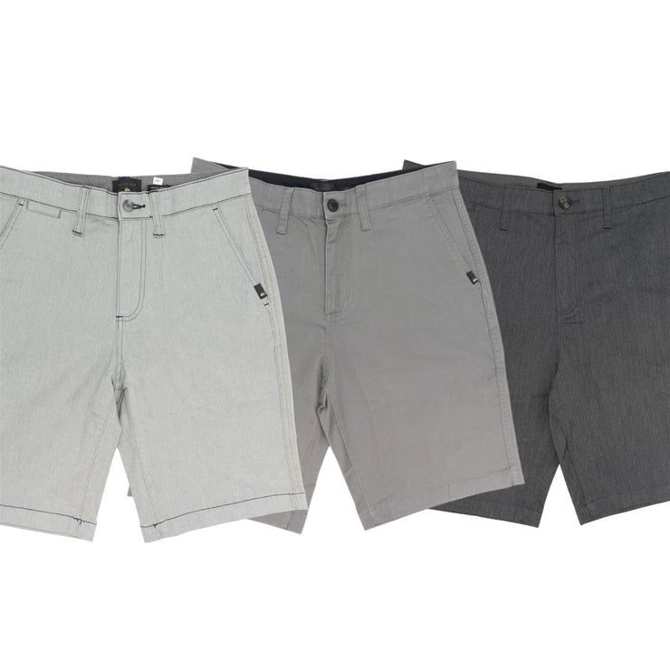 Quiksilver Mens Stretch Cotton Chinos Classic Casual 5-Pocket Summer Shorts in 3 Grey Colours - Quality Brands Outlet