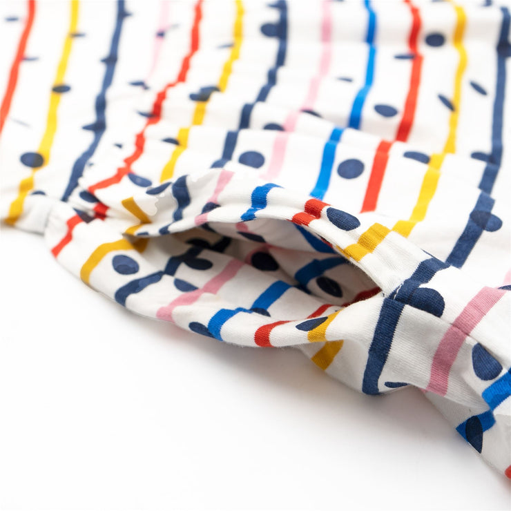 Mini Boden Girls Spotty Stripe Long Sleeve Flare Jersey Dresses - Quality Brands Outlet