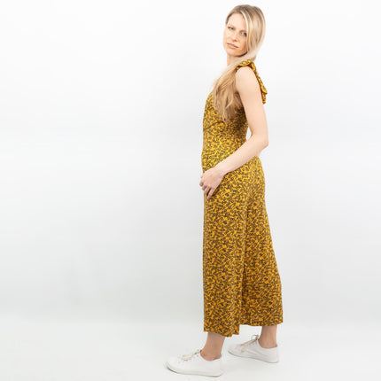 Next Yellow Floral Sleeveless Crop Wide Leg Lightweight Jumpsuit - Quality Brands Outlet