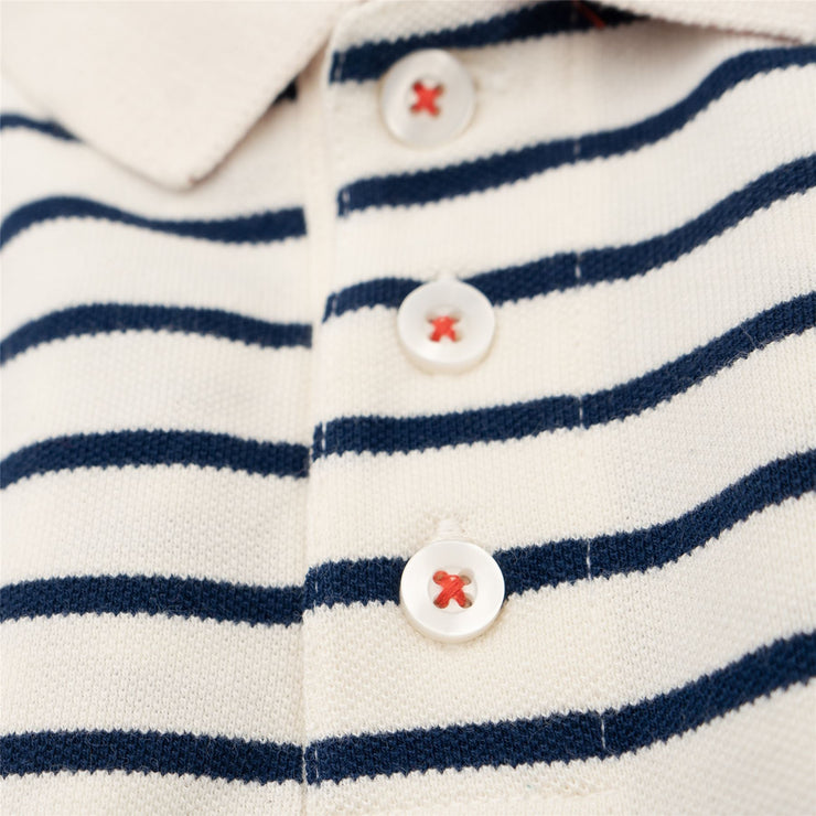 Mini Boden Boys Ivory Stripes Polo Shirts - Quality Brands Outlet