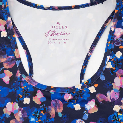 Joules Womens Top Purple Floral Sports Active Stretch Vest-Quality Brands Outlet-