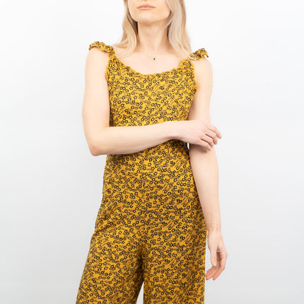 Next Yellow Floral Sleeveless Crop Wide Leg Lightweight Jumpsuit - Quality Brands Outlet