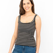Oasis Black Stripe Sailor Vest Sleeveless Jersey Tops - Quality Brands Outlet