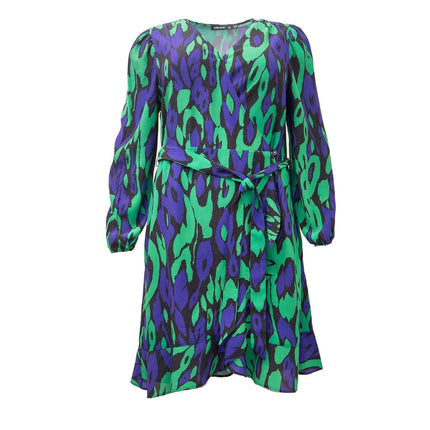 Karen Millen Curve Bold Leopard Print Cross Wrap Short Dress-Quality Brands Outlet-
