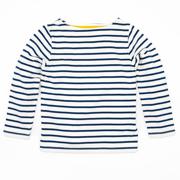 Mini Boden Girls Navy Stripe Long Sleeve Jersey Tops