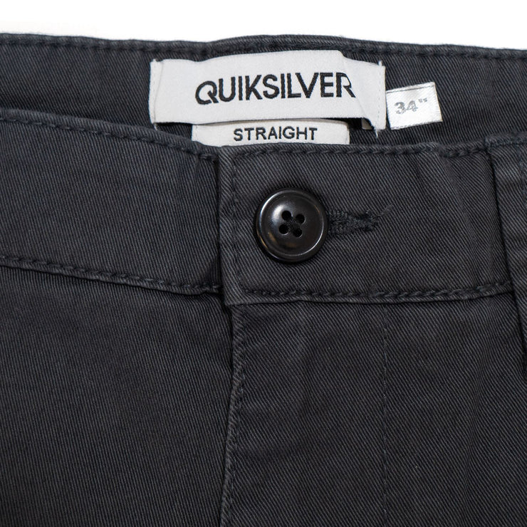 Quiksilver Men Dark Grey Stretch Cotton Chinos Classic Straight Fit Casual Summer Shorts, Size 40