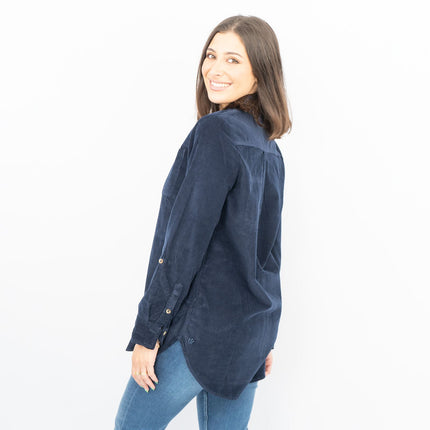 Jane Pink Fine Cord Long Sleeve Corduroy Longline Tunic Shirts Casual Tops-Quality Brands Outlet-
