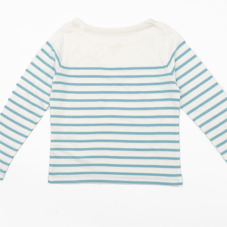 Mini Boden Girls Sunshine Blue Stripe Long Sleeve Tops