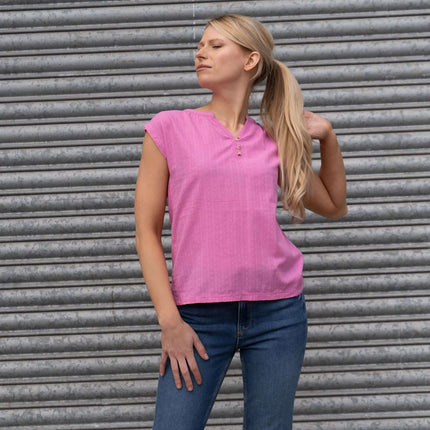White Stuff Sleeveless Pink Vest Cotton Tops-Quality Brands Outlet-
