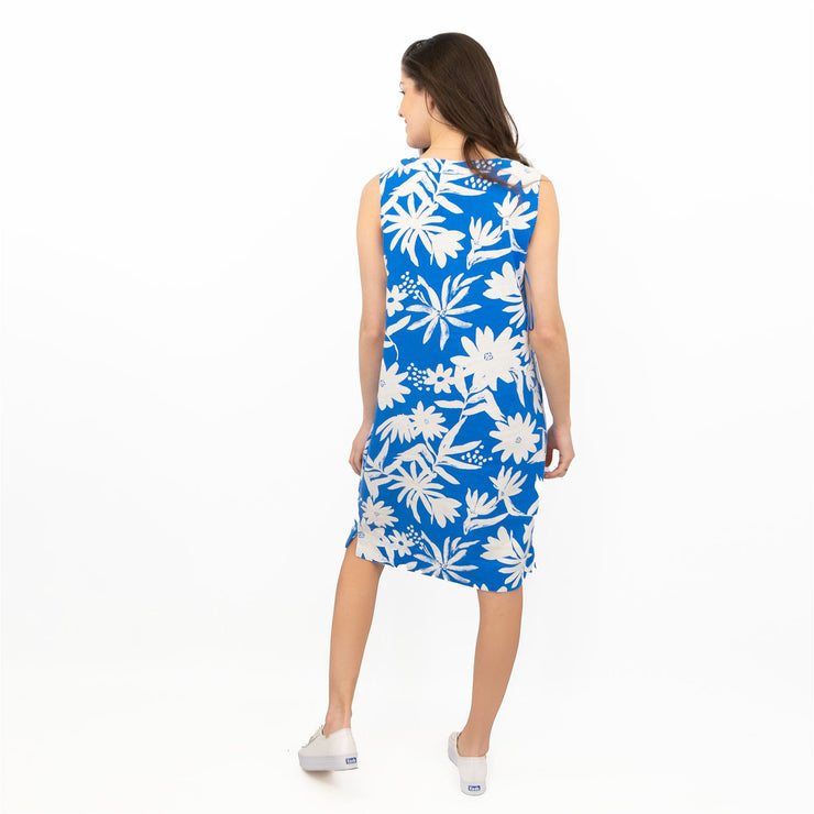 M&S Blue Floral Sleeveless V-Neck Midi Dresses