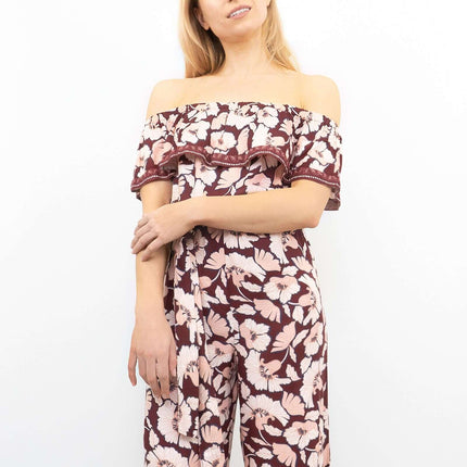 Next Wide Leg Off Shoulder Floral Lightweight Casual Jumpsuit-Quality Brands Outlet-